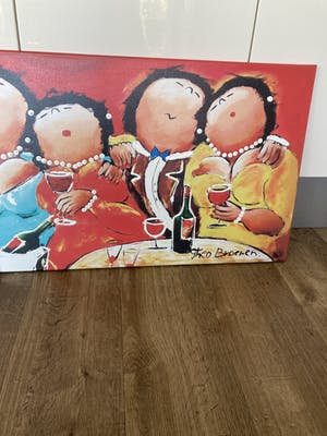 Theo Broeren - Glicée met acryl op doek ‘Feest ‘ ( ZEER GROOT ) kopen? Bied vanaf 110!