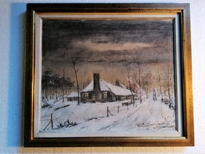 David Lussenburg - Huisje aan de Warholt in de sneeuw kopen? Bied vanaf 40!