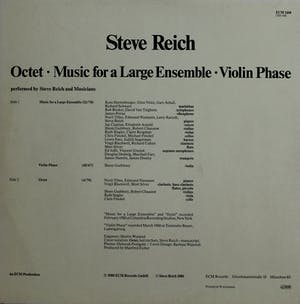 Steve Reich - Octet/Music for a Large Ensemble/Violin Phase kopen? Bied vanaf 25!