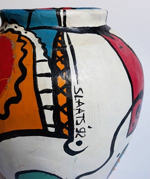 Miriam Slaats - Vaas, beschilderd karton/papier maché kopen? Bied vanaf 195!