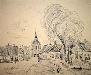 Jan van Rhijnnen - Gezicht op de Lekpoort in Vianen verkocht voor € 55!