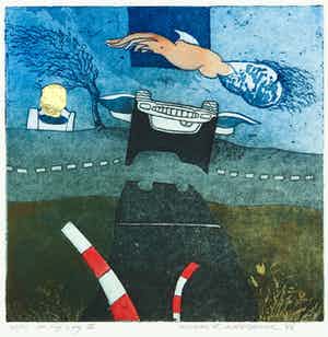 Michel van Overbeeke - Kleurenets met bladgoud, On my way II verkocht voor € 1!