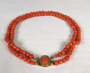 14K Goud - Collier, armband en ring met bloedkoraal kopen? Bied vanaf 300!