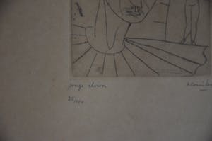 Floris Jespers - Jespers Floris "Arlequin amoureux (of Jonge clown)" ets - getekend in potlood kopen? Bied vanaf 150!