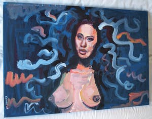 Peter Klashorst - Acrylverf op doek op houten frame , “Medusa” – 2018 – 70 x 100 cm kopen? Bied vanaf 375!