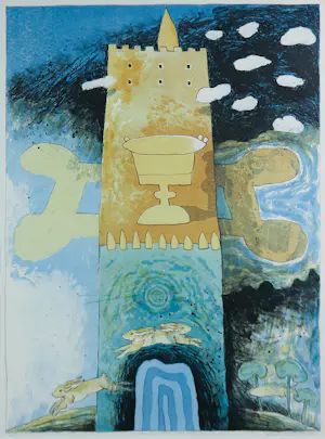 Gert Strengholt - Set van twee litho's, Storm in huis & Vluchten voor hoog water - Ingelijst kopen? Bied vanaf 80!