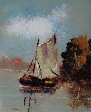 Toon Wildeboer - botter in landschap - olieverf op paneel 1972 kopen? Bied vanaf 25!