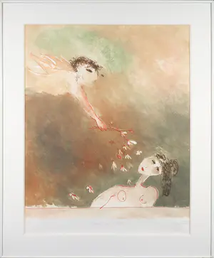 AcheterKatrien Caymax - Kleurenets/aquatint, Bloemen voor Bettina - Ingelijst? Enchérissez de 40!