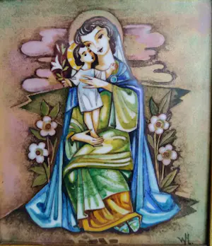 Niet of onleesbaar gesigneerd - Madonna in emaille kopen? Bied vanaf 1!