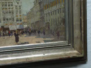 Sophus Levinsen - Olieverf op board , ingelijst , De Grote Markt in Brussel kopen? Bied vanaf 250!