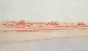 Niet of onleesbaar gesigneerd - Pastelkrijt, Landschap - Ingelijst kopen? Bied vanaf 1!