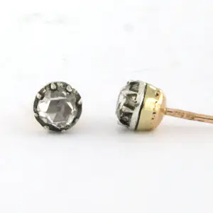 18k goud en zilver solitair oorknoppen met roos geslepen diamant tot. 0,50ct kaufen? Bieten Sie von 585!