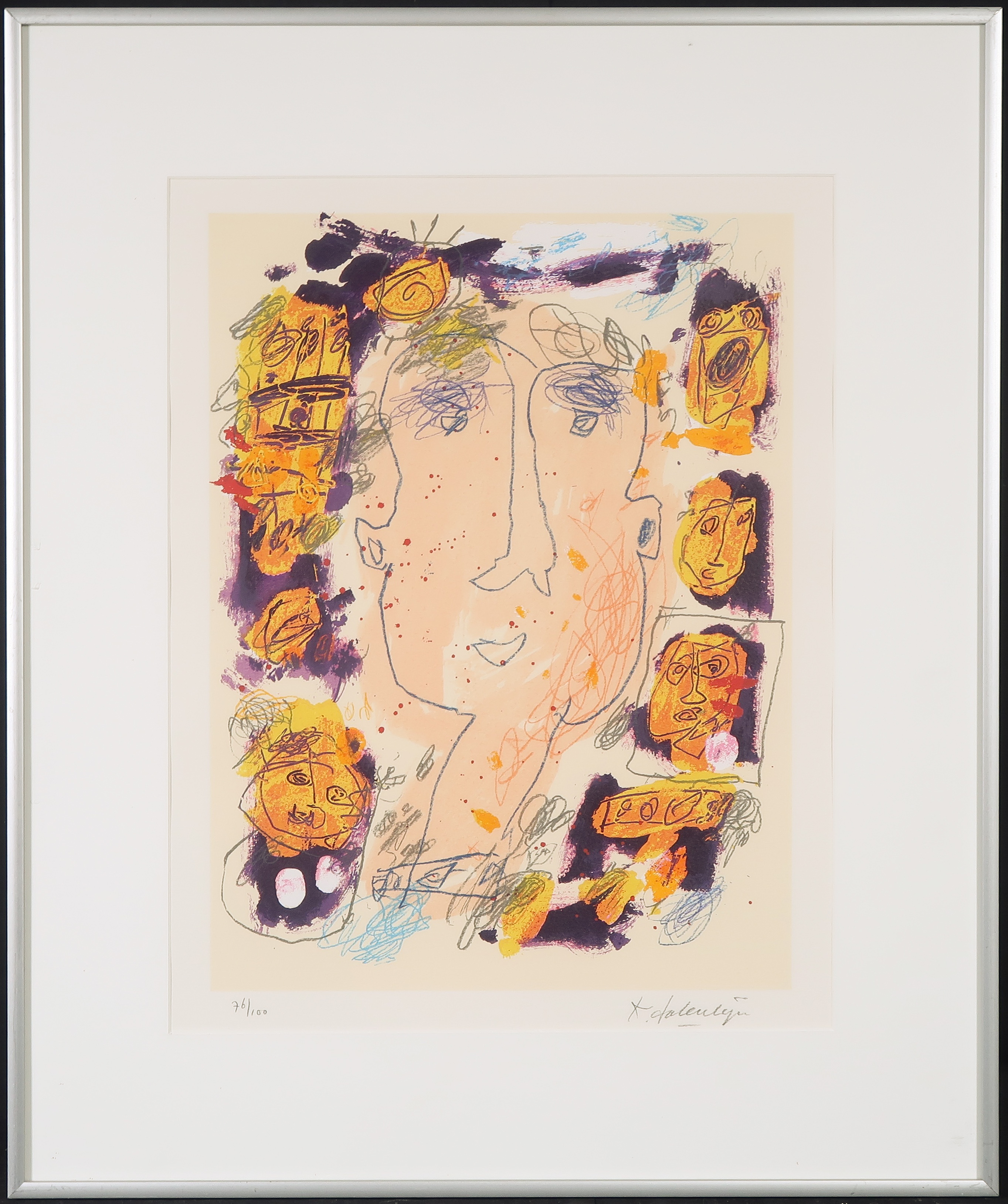 Kees Salentijn - Zeefdruk, Vestidos II - Ingelijst verkocht voor € 35!