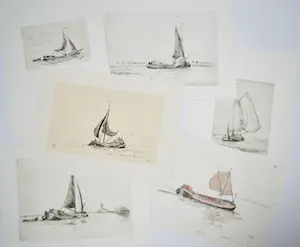 Willem Jans Dijk - 2 aquarellen en 4 etsen. kaufen? Bieten Sie von 95!