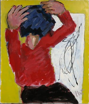 Martin van Wordragen - Gemengde techniek op doek, Voor de spiegel - Ingelijst kopen? Bied vanaf 200!