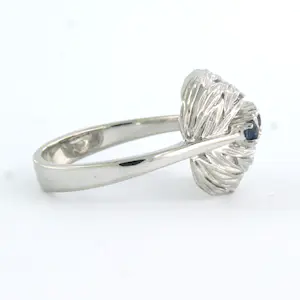 14k wit gouden ring met saffier en briljant geslepen diamanten 0,10ct - rm 17.75 kopen? Bied vanaf 270!