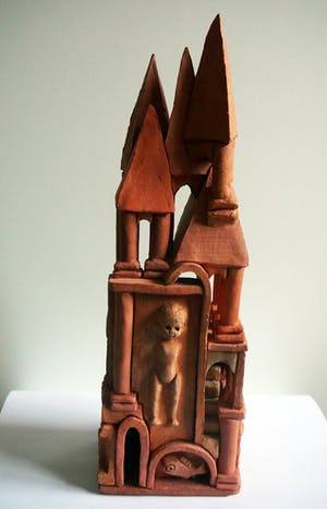 Arie J. Bouter - Toren chamotte klei -1999- kopen? Bied vanaf 80!