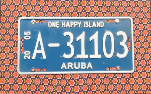 Jan Henderikse - Zero - Nummerbord (Aruba) op stof op paneel - Gesigneerd - luxe baklijst kopen? Bied vanaf 1150!
