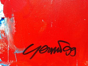 Gerriet Postma - Abstracte compositie, olieverf op doek (mooi ingelijst, groot) kopen? Bied vanaf 1200!