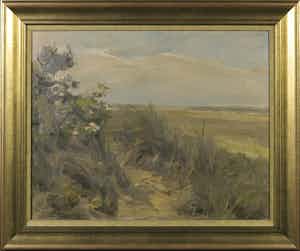 Anton Mauve (jr.) - Olieverf op doek, Duinlandschap Texel - Ingelijst verkocht voor € 150!