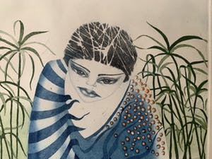 Paul Elshout - Vrouw in Blauw. kopen? Bied vanaf 25!