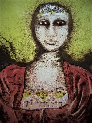Georg Hadeler - gesigneerd Surrealistisch Litho "Sprinkhanen Koningin" gelmiteerde oplage van 34 kopen? Bied vanaf 10!