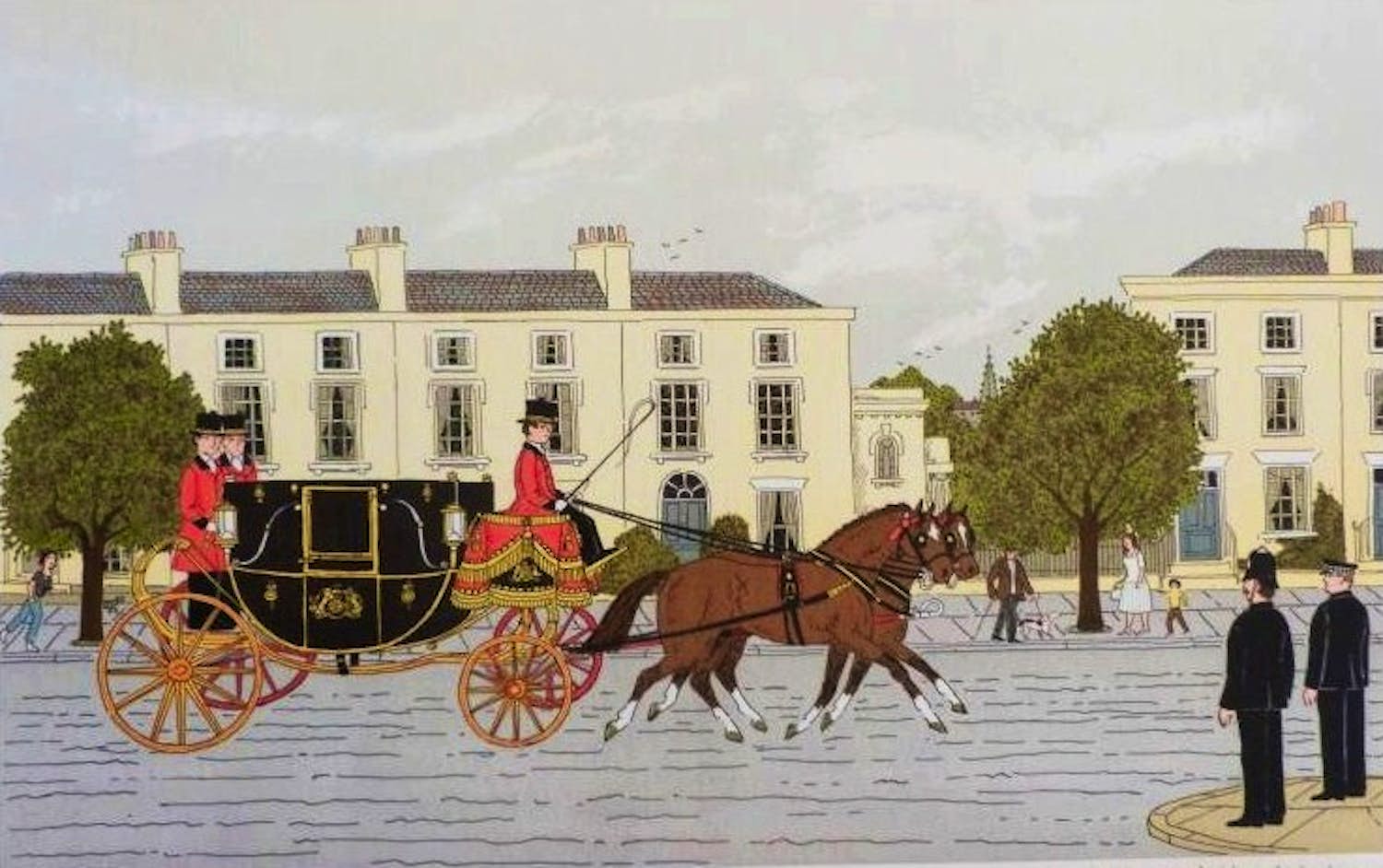 Vincent Haddelsey - Kleurenlitho ROYAL CARRIAGE Handgesigneerd. verkocht voor € 49!