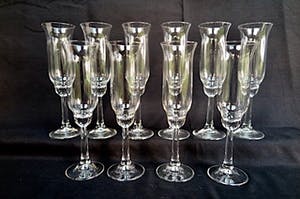 Willem Heesen - 10 design Champagneglazen - 70-er jaren - gratis verzending in NL kopen? Bied vanaf 50!