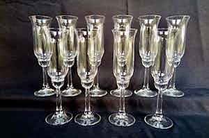 Willem Heesen - 10 design Champagneglazen - 70-er jaren - gratis verzending in NL verkocht voor € 50!