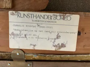 Cornelis Kuypers - Boerenfamilie op het land bij zonsondergang kopen? Bied vanaf 500!