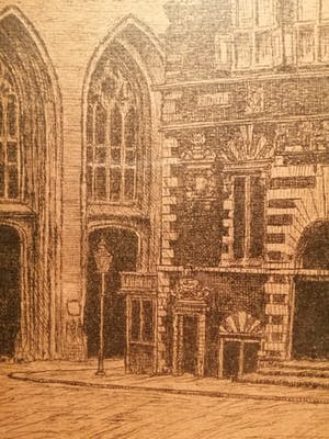 Adriaan Terhell - onder pseudoniem C. de Zeeuw Stadsgezicht "Vleesch Hal, Haarlem" kopen? Bied vanaf 25!