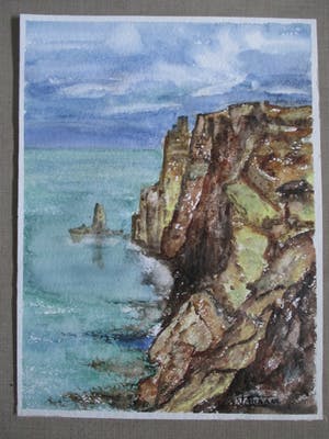 Janny Tollenaar - Aquarel rotskust Ierland kopen? Bied vanaf 30!