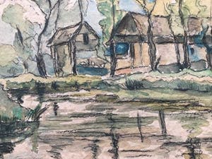 Niet of onleesbaar gesigneerd - gemengde techniek: boerderij te Oud Herlaar kopen? Bied vanaf 1!