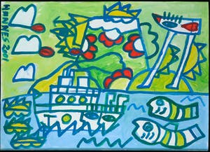 Hannes Kuiper - Olieverf op doek, Zonder titel IV - Ingelijst kopen? Bied vanaf 200!