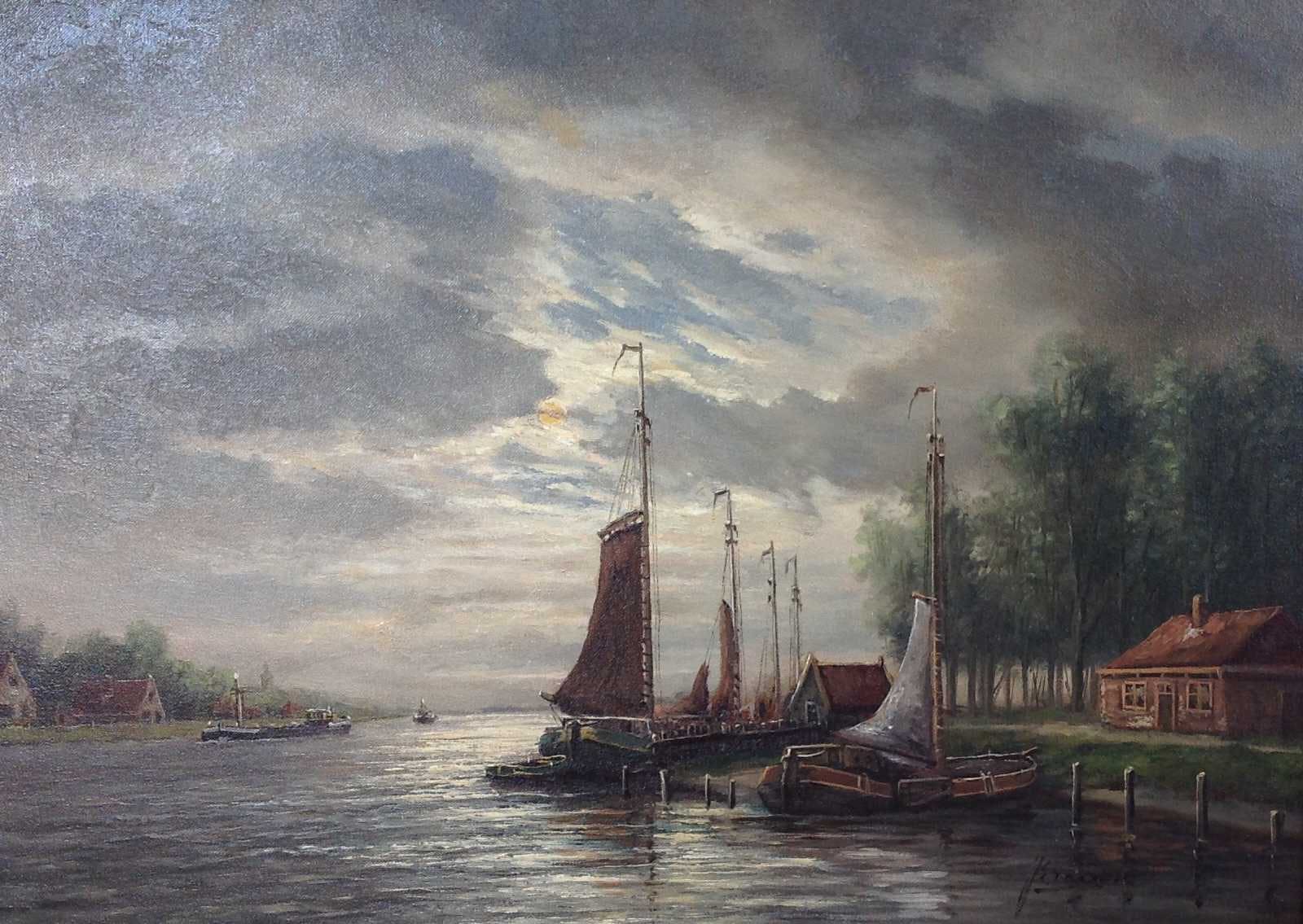 Gerardus Johannes Ernens - boten aangemeerd bij het huisje aan het water kopen? Bied vanaf 100!