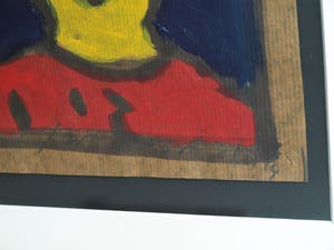 Bart Drost - Ingelijst, acryl op bitumenpapier (pakpapier) , Kijken naar de Maan - 1991 kopen? Bied vanaf 50!