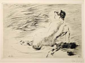 Willem de Zwart - Liggend naakt verkocht voor € 45!