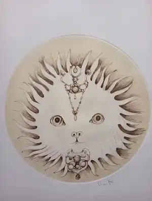 Leonor Fini - Leonor Fini Ets Surrealisme Le Chat Soleil 1975 vendu pour 75€ !