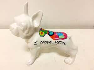 Hannes D'Haese - I wove you, Franse bulldog sculptuur verkocht voor € 165!