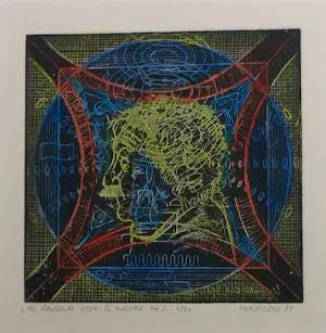 Hubert Leyendeckers - Kleurets op papier, De dansende woe-li-meesters - Ingelijst kopen? Bied vanaf 40!