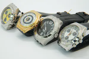 57 -  Diveren Stalen Unisex polhorloges met band van het merk Swatch kopen? Bied vanaf 20!