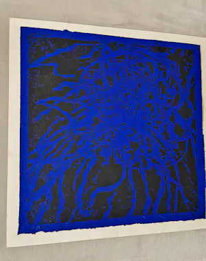 Rob Lodder - Intrigerende abstracte houtdruk op papier - 1988 - oplage 12/300 - gesigneerd kopen? Bied vanaf 35!