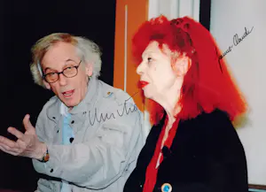 Christo - Jeanne-Claude – handgesigneerde foto door beiden + 12 originele fabrics kopen? Bied vanaf 960!