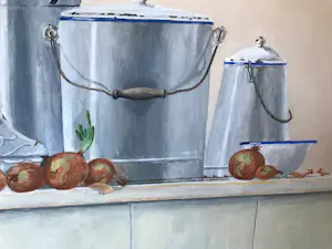 Willie Manders - Emaille Keukengoed met uien kopen? Bied vanaf 130!