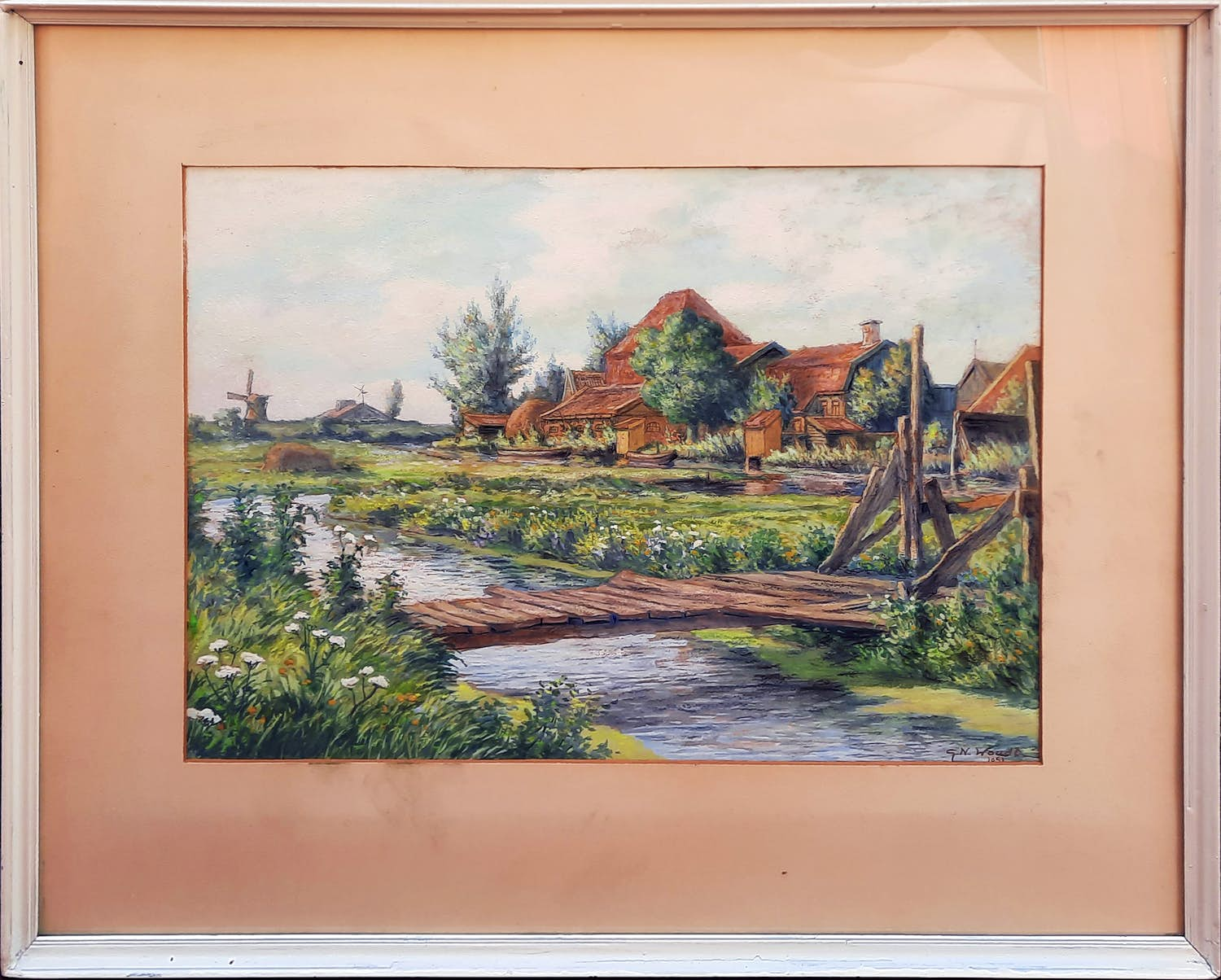 Buy Gerrit N. Woudt - gouache uit 1951 - Domineestuin Zaandijk - 22238? Bid from 10!