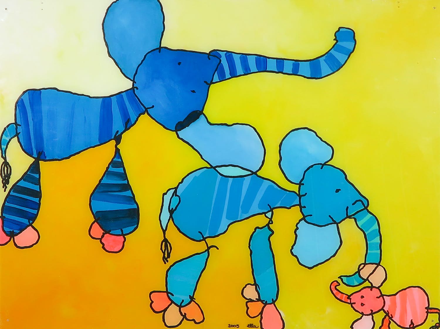 Ella Steenmeijer - Acryl op plexiglas, Kindertekening kopen? Bied vanaf 1!