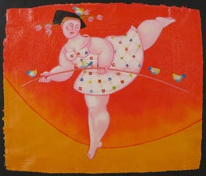 Ada Breedveld - Zeefdruk, Koorddanser - Ingelijst kopen? Bied vanaf 50!