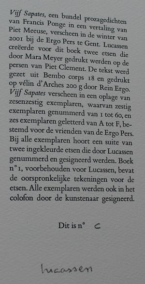 Reinier Lucassen - Bundel met 4 etsen (waarvan 2 met de hand ingekleurd) en gedichten - 1979 kopen? Bied vanaf 375!