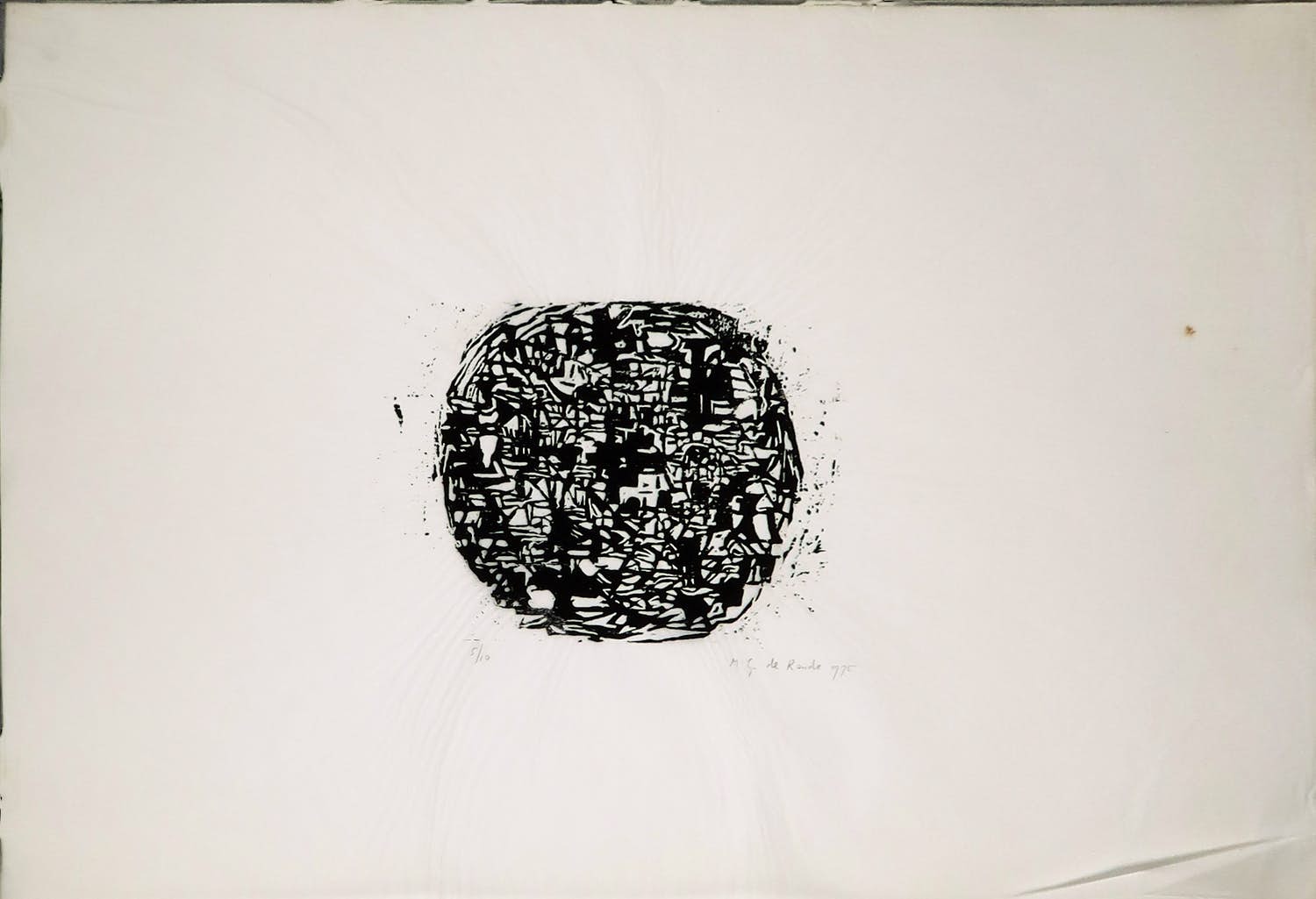 Maria de Ronde - Houtsnede op Japans papier, Compositie III kopen? Bied vanaf 1!