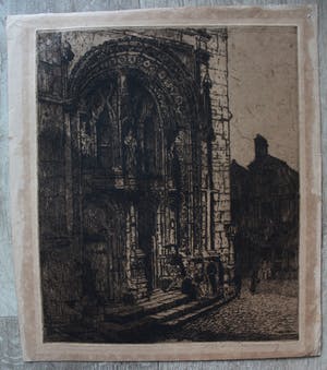 Martin van Waning - grote ets: kerk kopen? Bied vanaf 49!